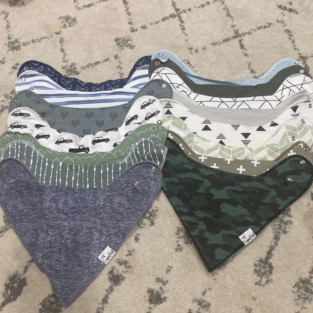 Copper pearl bibs